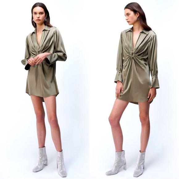 NWT JONATHAN SIMKHAI Roma Mini Dress in Willow Size Small - Picture 2 of 12